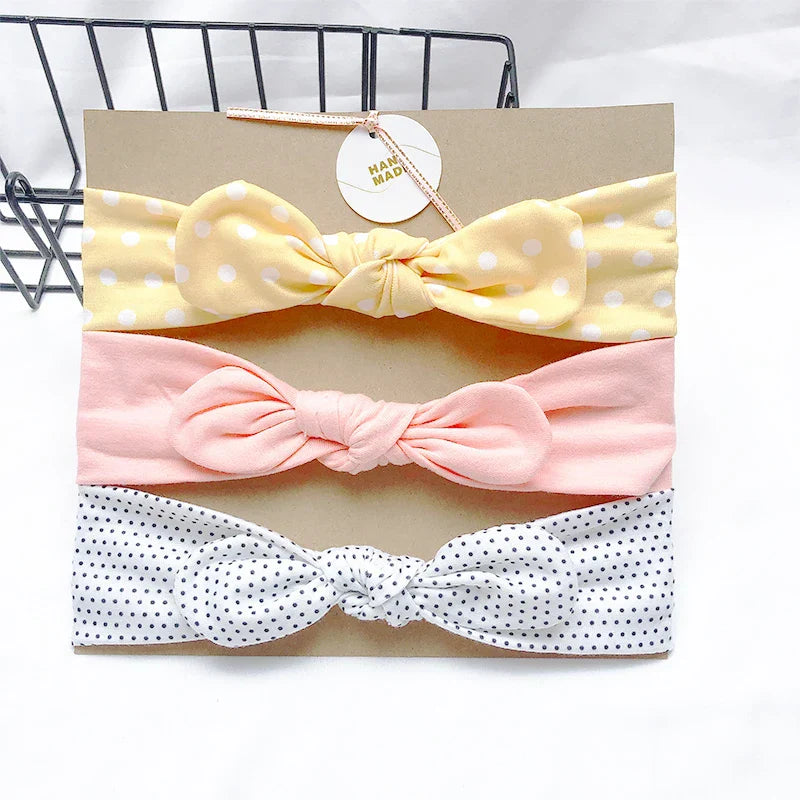 3pcs/lot Solid Nylon baby headband Bow Headbands For