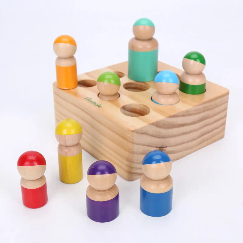 Wooden Rainbow Block Wood Stacking Toys Grimms Rainbow