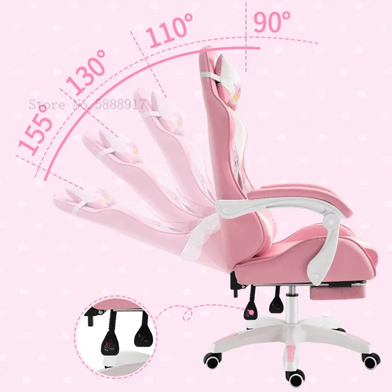 WCG Cute Girl Pink Computer Chair Home Office