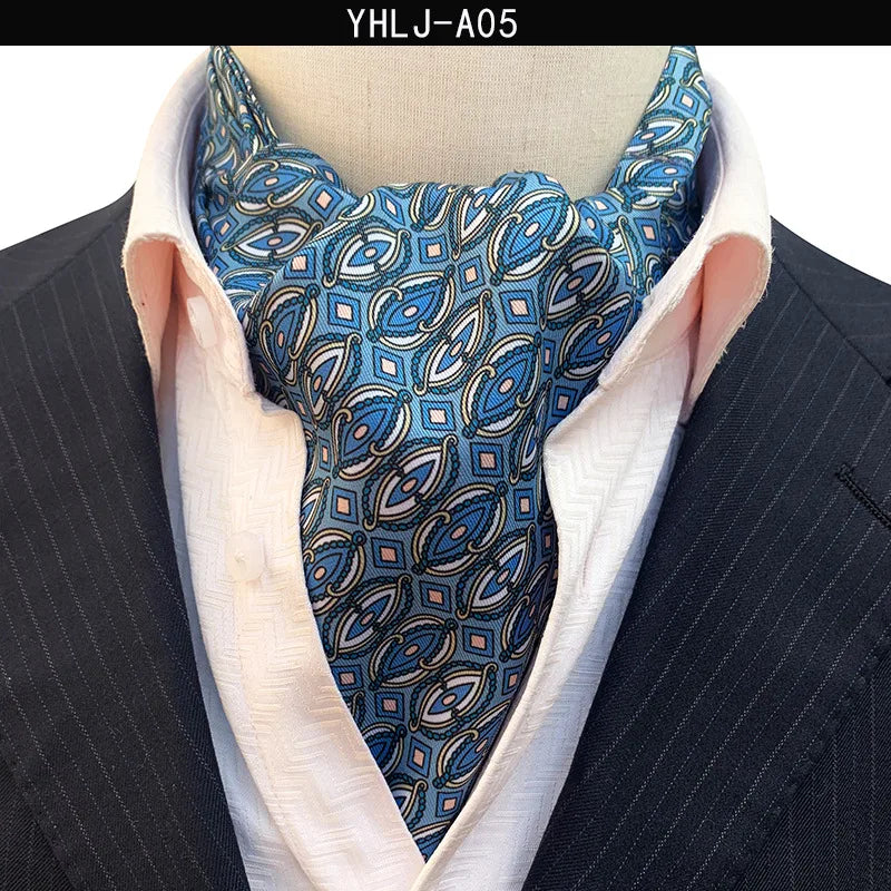 Men Vintage Polka Dot Wedding Formal Cravat Ascot