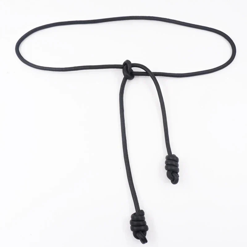 Custom sheepskin knot waist rope fashion leather round
