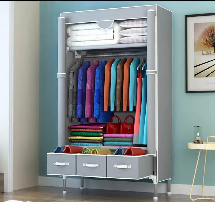 Non-Woven Fabrics Wardrobe Coffee Fabric Closet Portable Folding