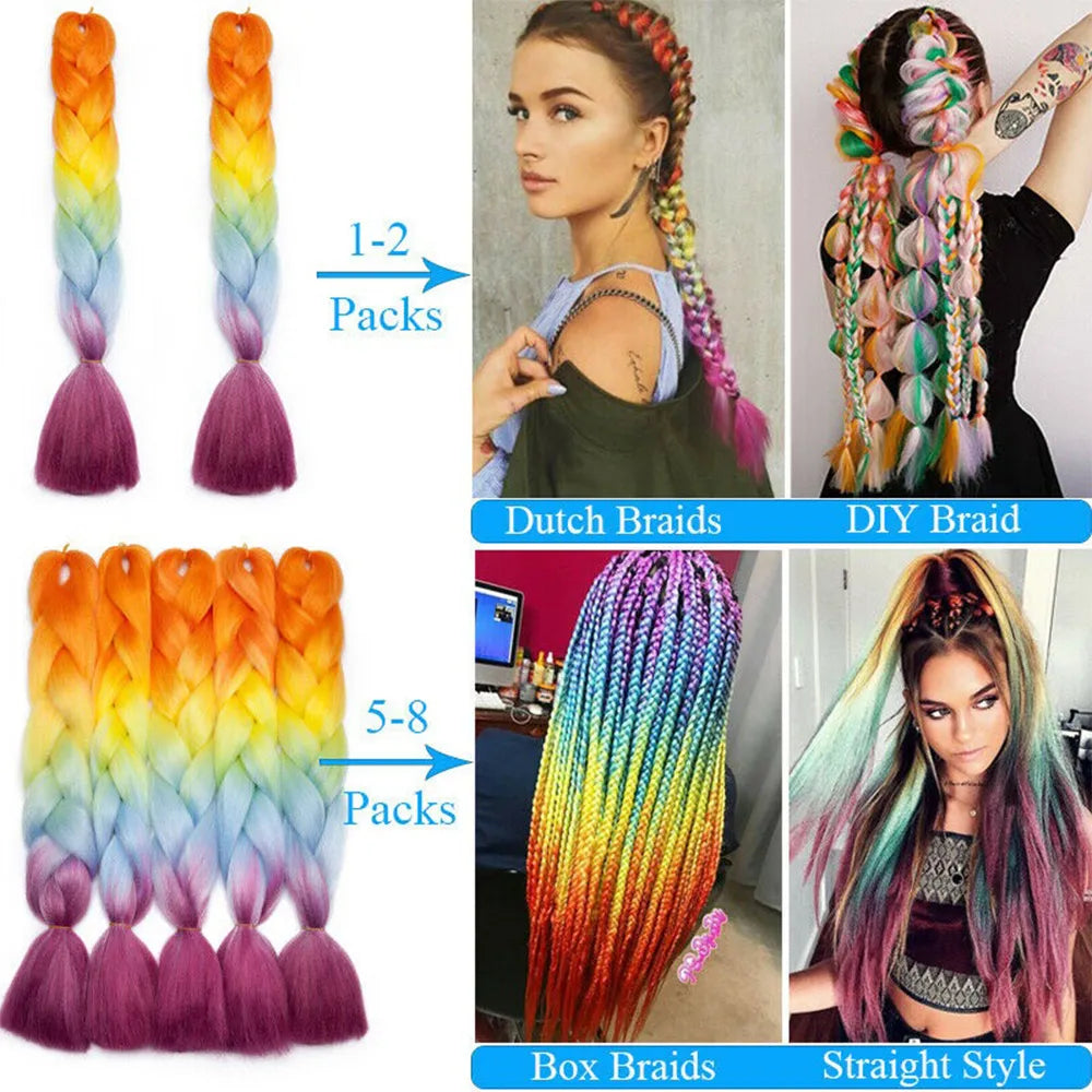 Synthetic Jumbo Braiding Hair Extension 24 " Heat