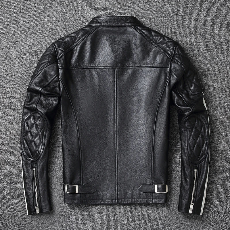 2021 New fashion Men Leather Jacket 100% Genuine