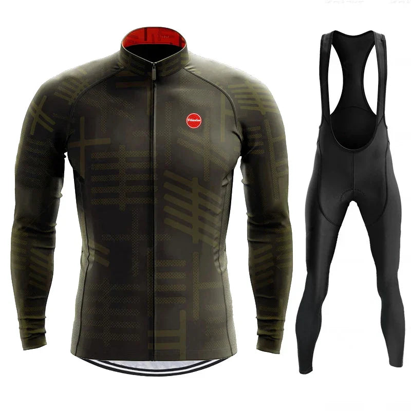 Phtxolue Breathable Long Sleeve Cycling Set Mountain Bike
