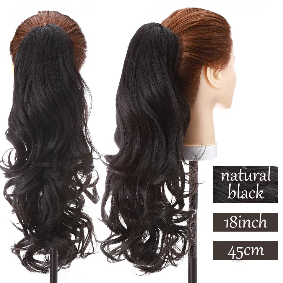 S-noilite Synthetic Long Wavy Fake Ponytail Extension Hair