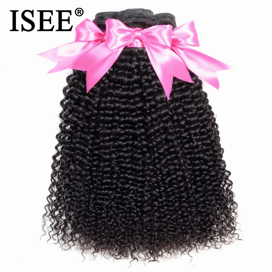 ISEE HAIR Mongolian Kinky Curly Hair Bundles 100%