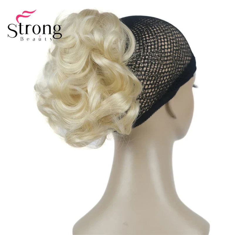 StrongBeauty Silver Short Natural Wave Ponytail Hair Extension