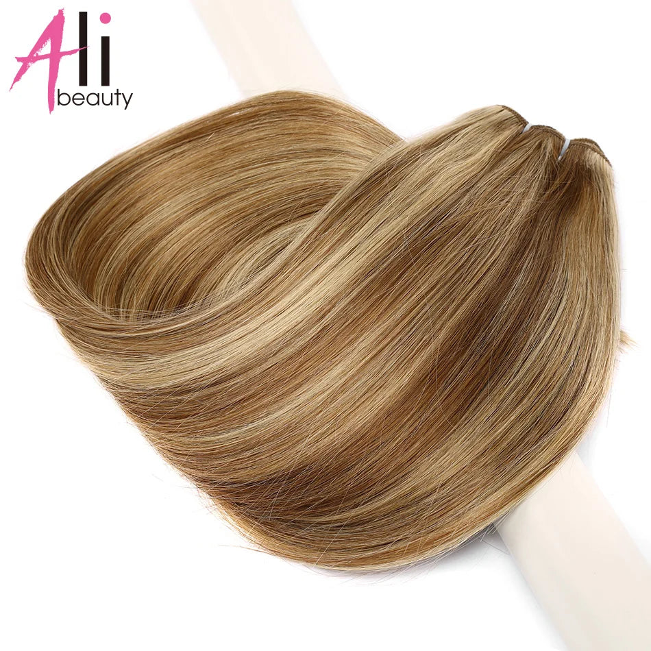 Straight Blonde Human Hair Weave Brazilian Remy Human
