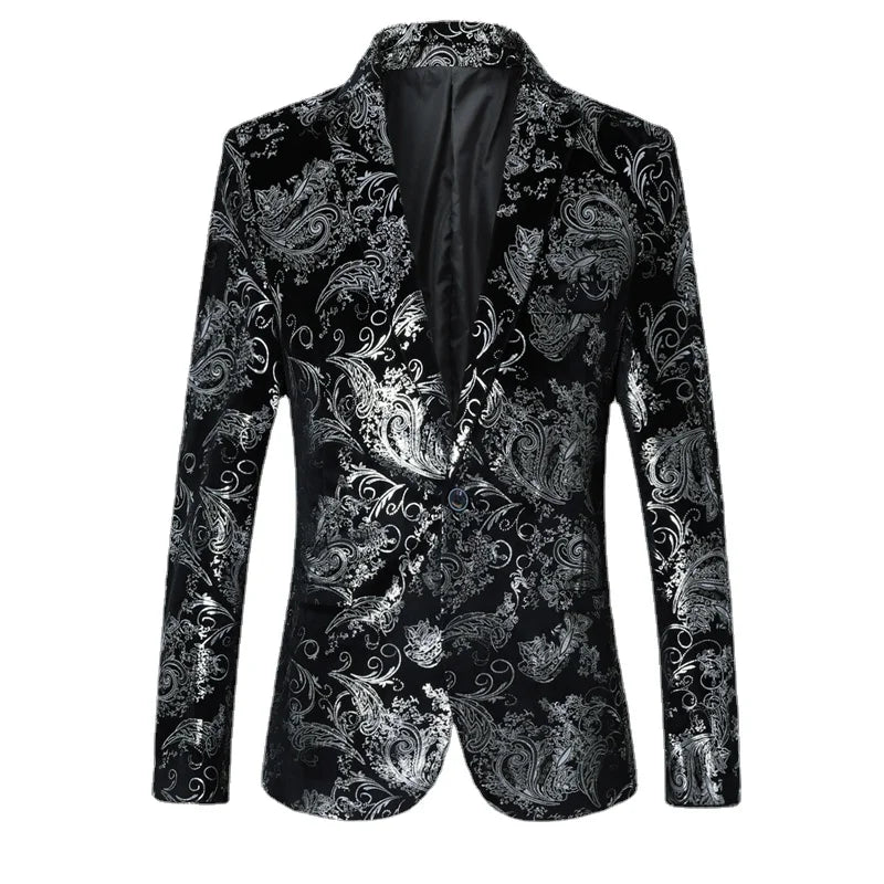 New Brand clothing Gold Susiness Blazer Trend Male