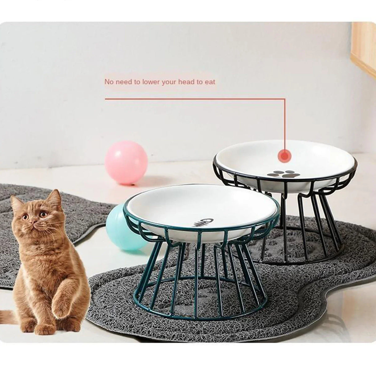 Ceramic Raised Pet Bowl Food Water Treats for