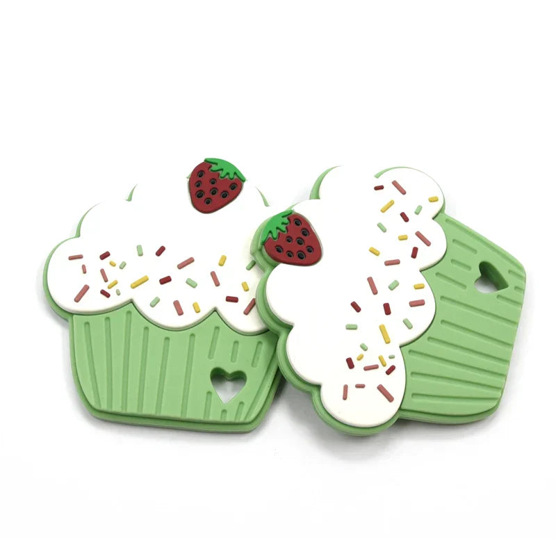 TYRY.HU 2pcs Silicone Dessert Cartoon Teethers Safe BPA