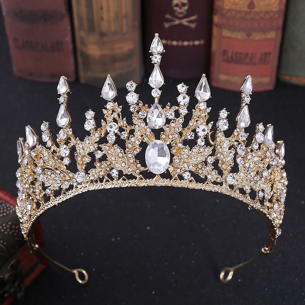 Vintage Baroque Headbands Purple Crystal Tiaras Crowns Bride