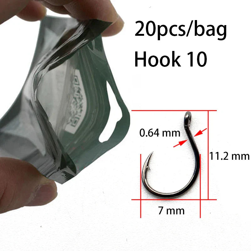 20pcs Hair Carp Rig Accessories Carp Fishing Hooks