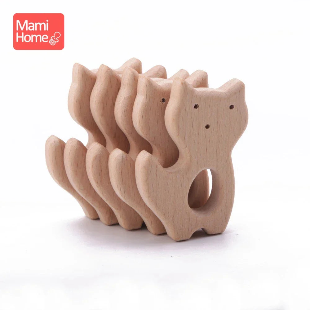 20pc Baby Wooden Teether Animal Beech Pacifier Pendant