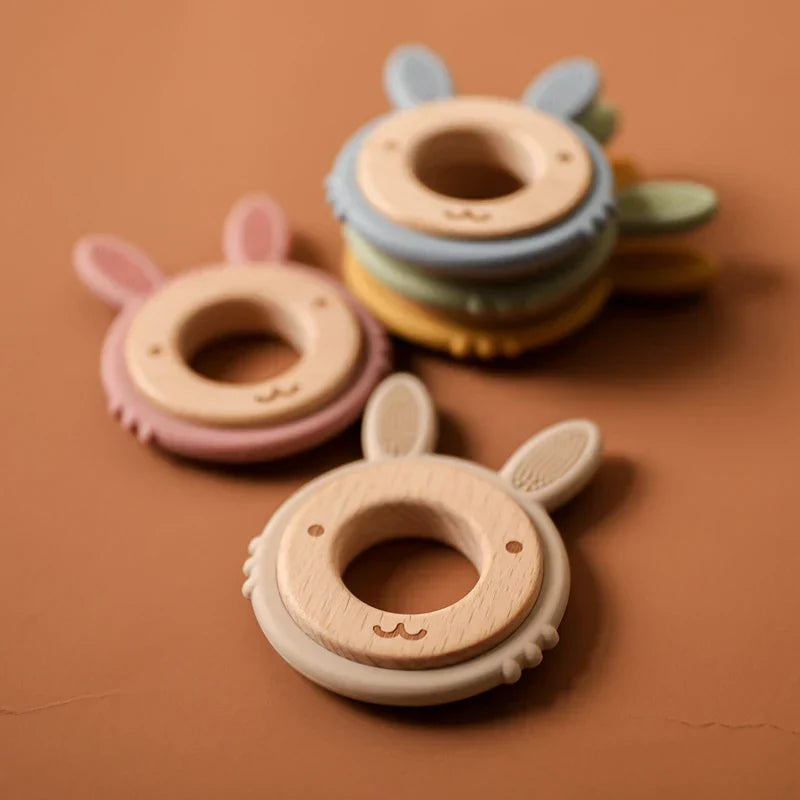 Bite Bites 2pcs/1set Baby Teeth Silicone Cartoon Rabbit