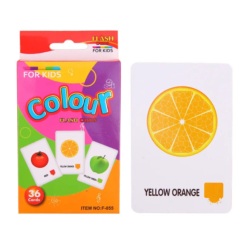 36Pcs Kids Cognition Card Shape Animal Color Teaching