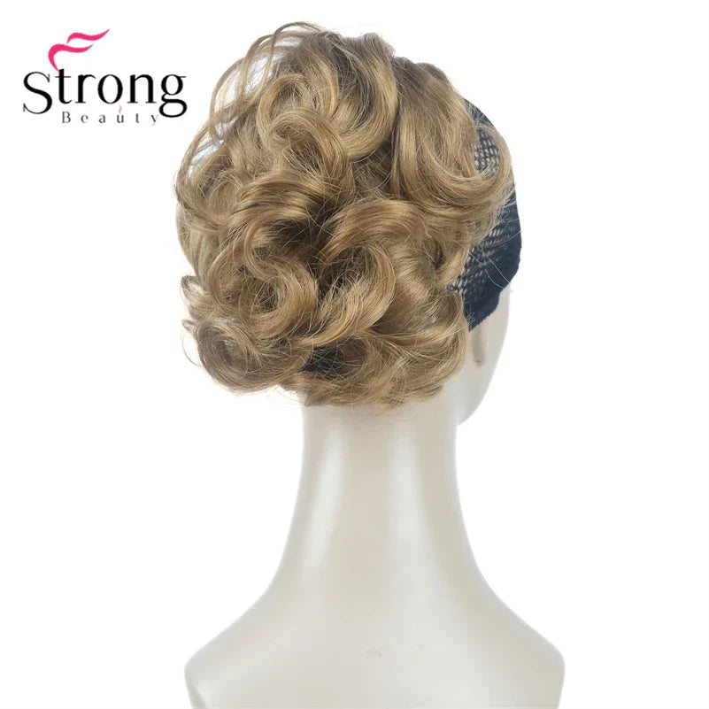 StrongBeauty Silver Short Natural Wave Ponytail Hair Extension
