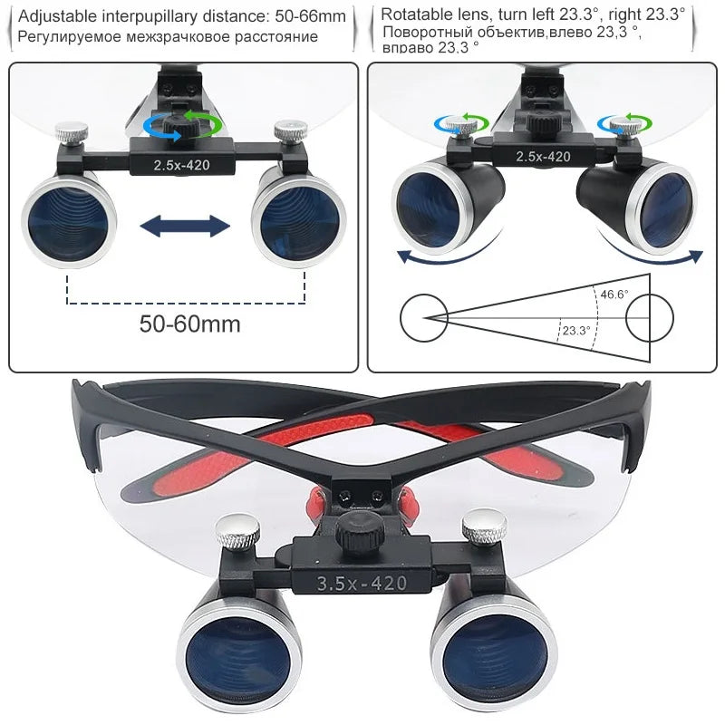 Dentistry Binocular Magnifier 2.5X 3.5X Ultra-lightweight Optical Loupes