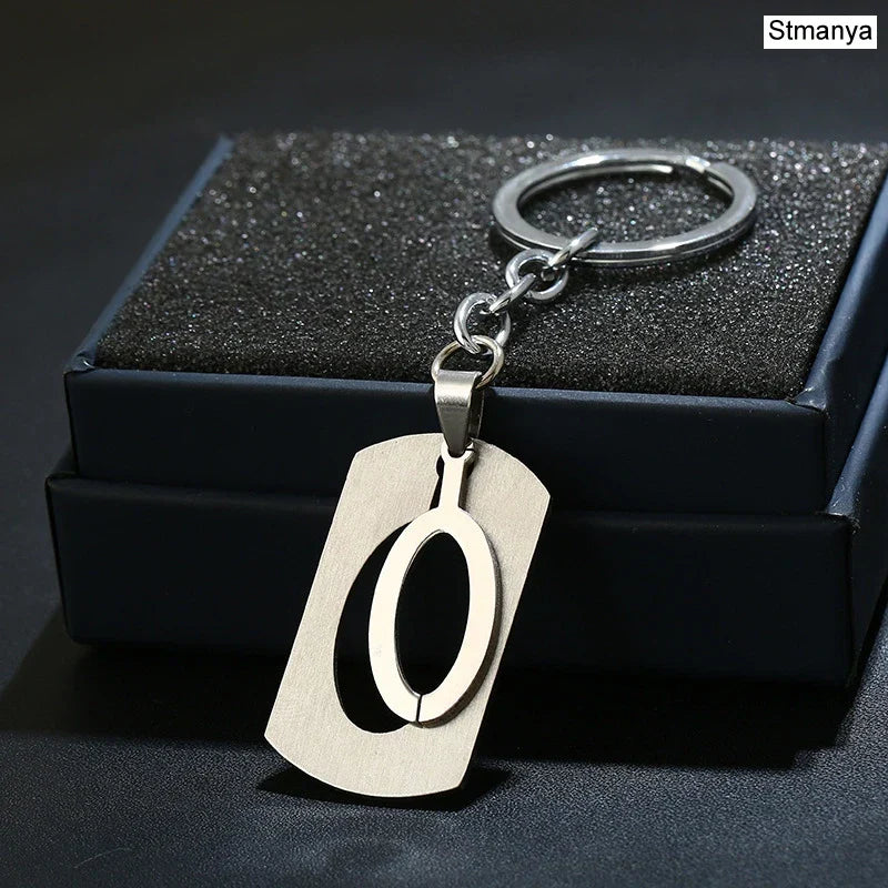 NEW DIY Stainless Steel AZ Letters key Chain