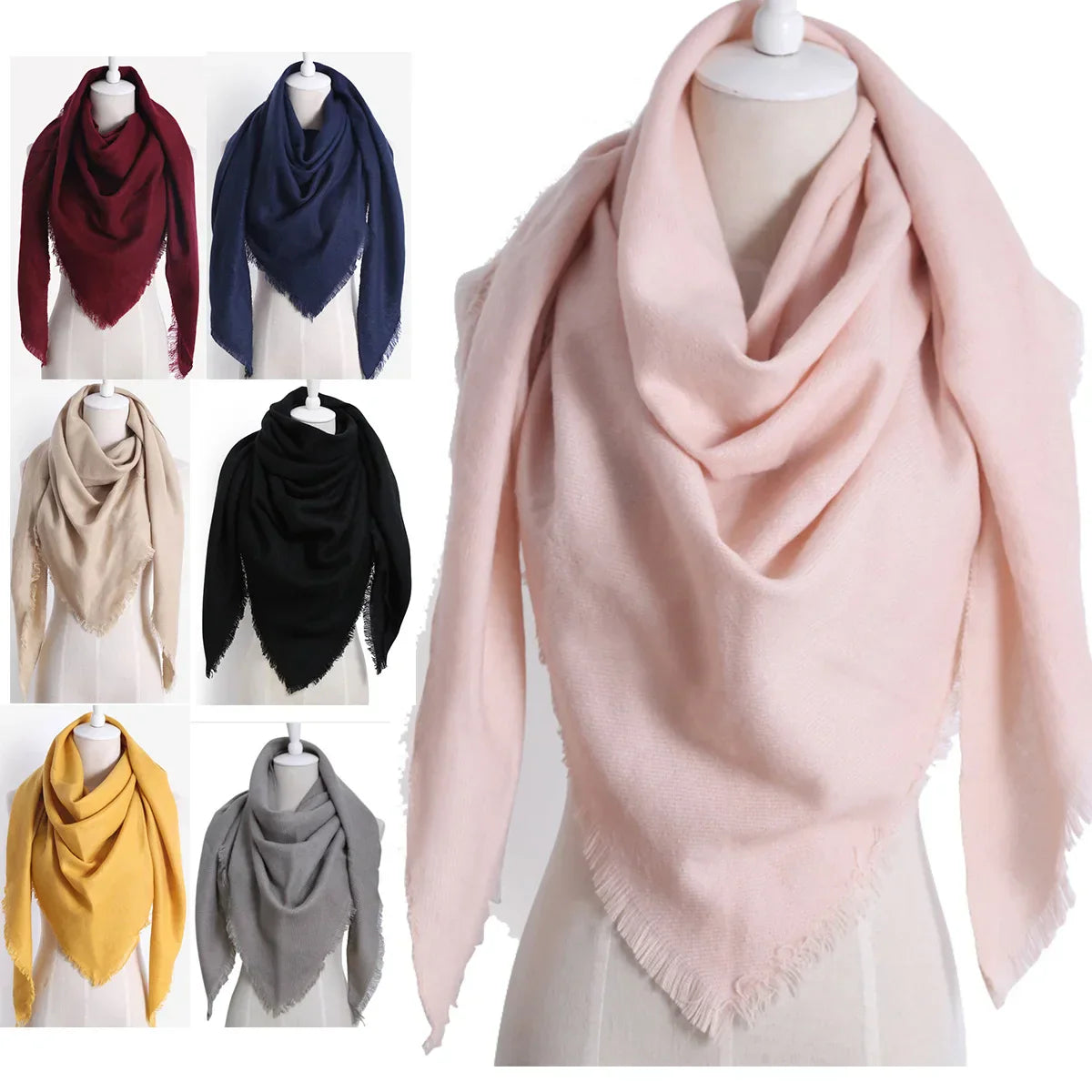 2024 New Fashion Winter Warm Triangle Scarf For