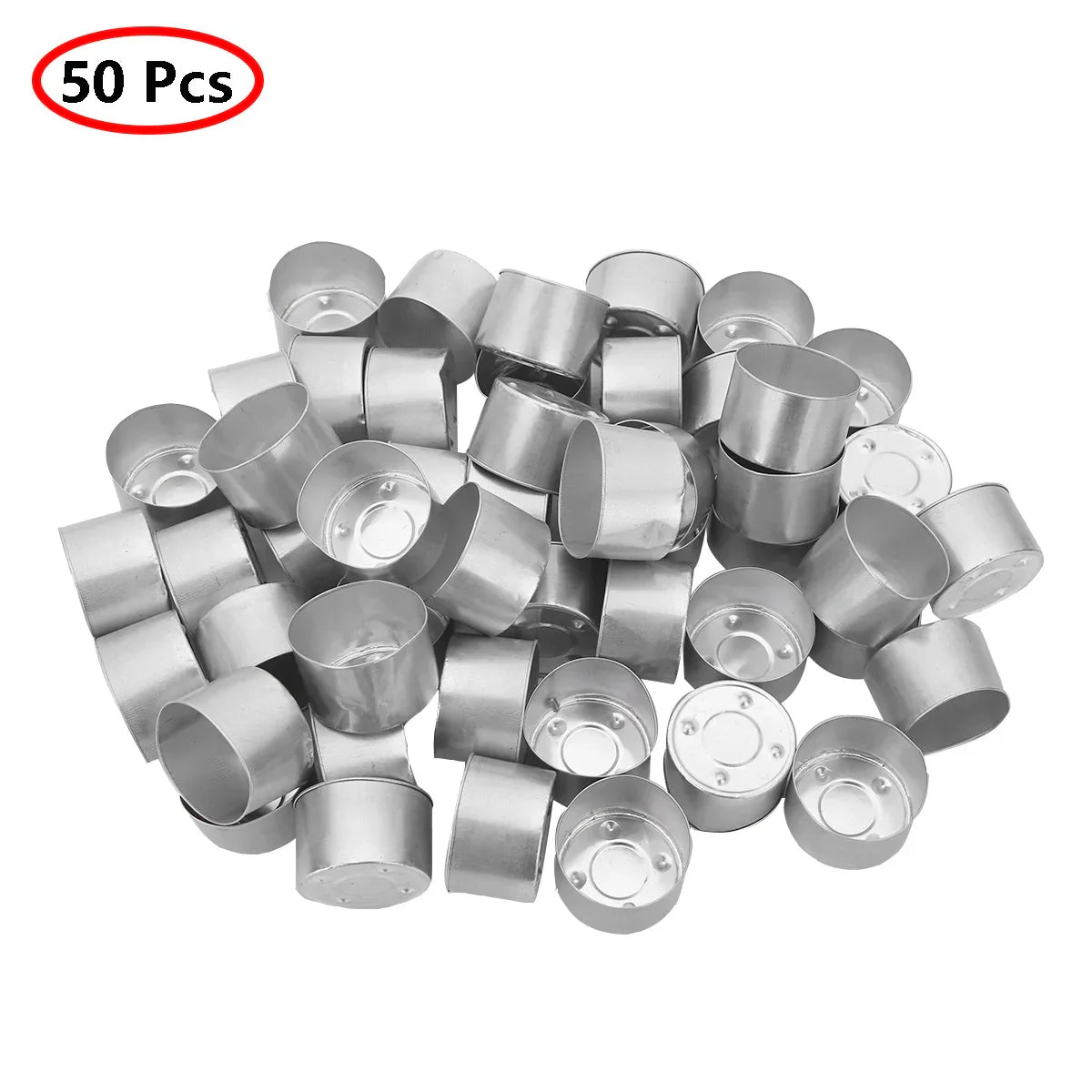 50Pcs Empty Candle Tins Lightweight Premium Aluminum Tea