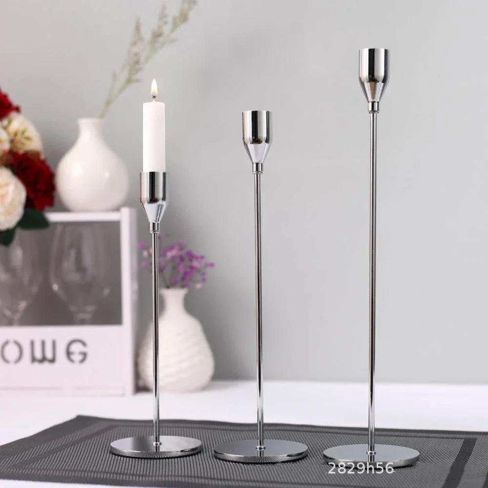 IMUWEN Metal Candle Holders Luxury Candlestick Fashion Wedding
