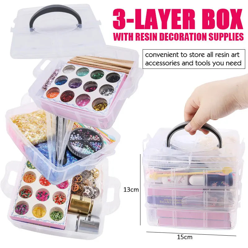 Epoxy Resin Accessories Kit With 3 Layers Box