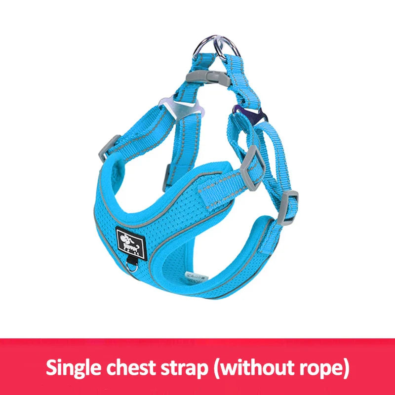 Reflective Vest Harness Leash Adjustable Mesh Vest Dog