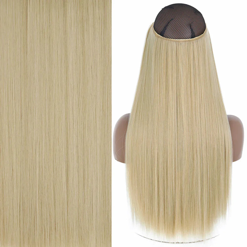MERISIHAIR Synthetic No Clip Invisible Wire Hair Extensions