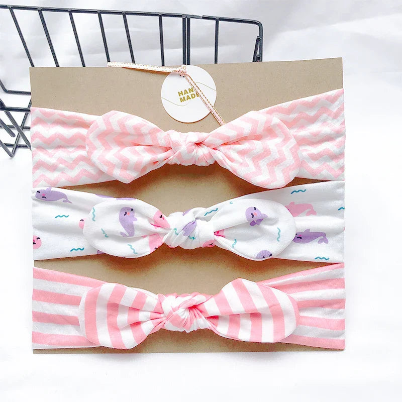 3pcs/lot Solid Nylon baby headband Bow Headbands For