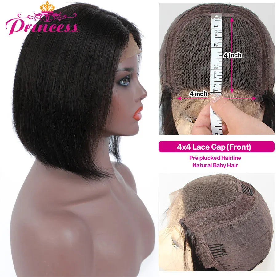 Straight Bob Human Hair Wigs 4x4 Lace Closure