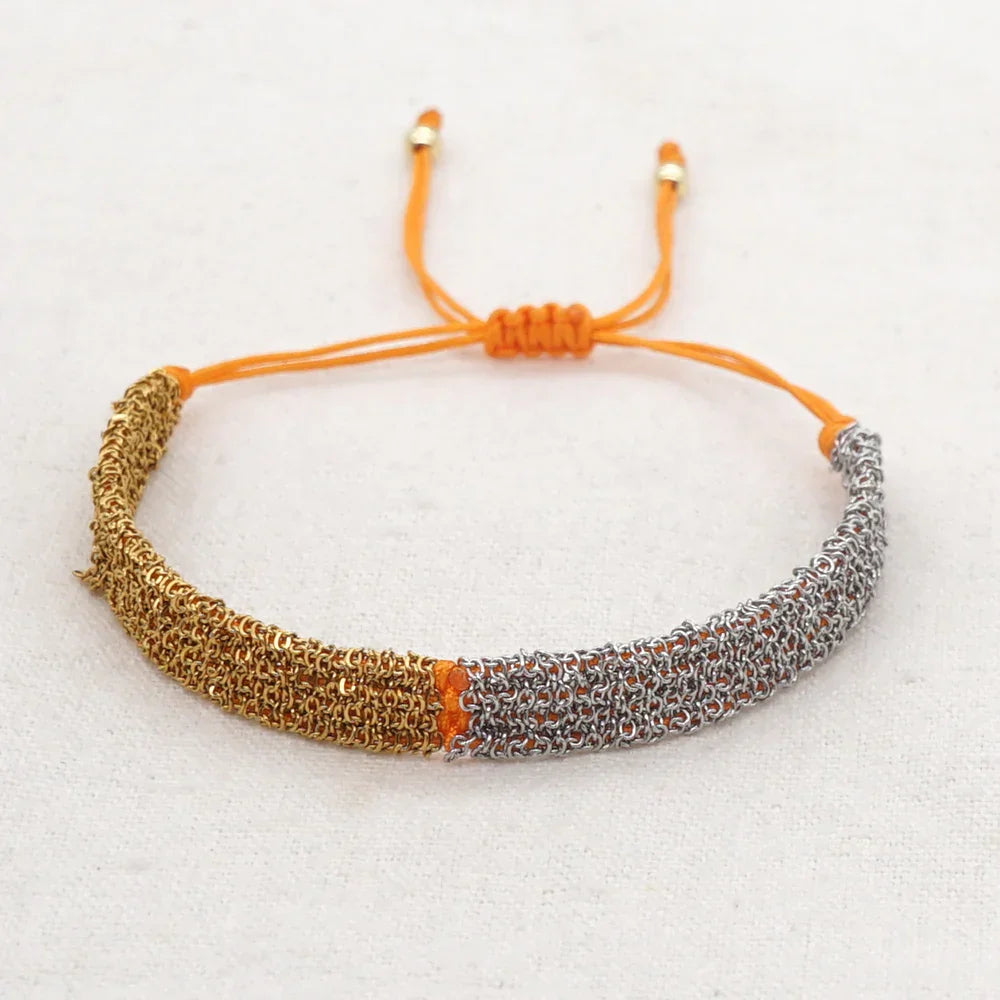 Go2Boho Braided Thread Bracelet for Women Rope Metal