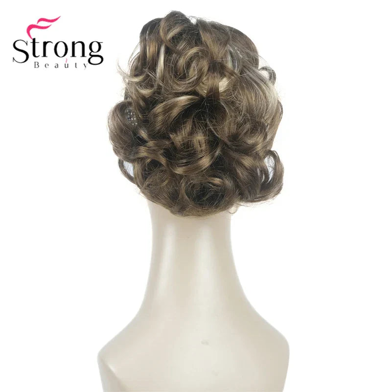 StrongBeauty Silver Short Natural Wave Ponytail Hair Extension