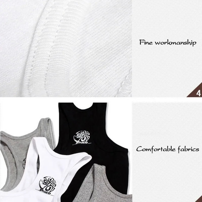 Tank Tops Men Cotton Running Vest Fitness Cool
