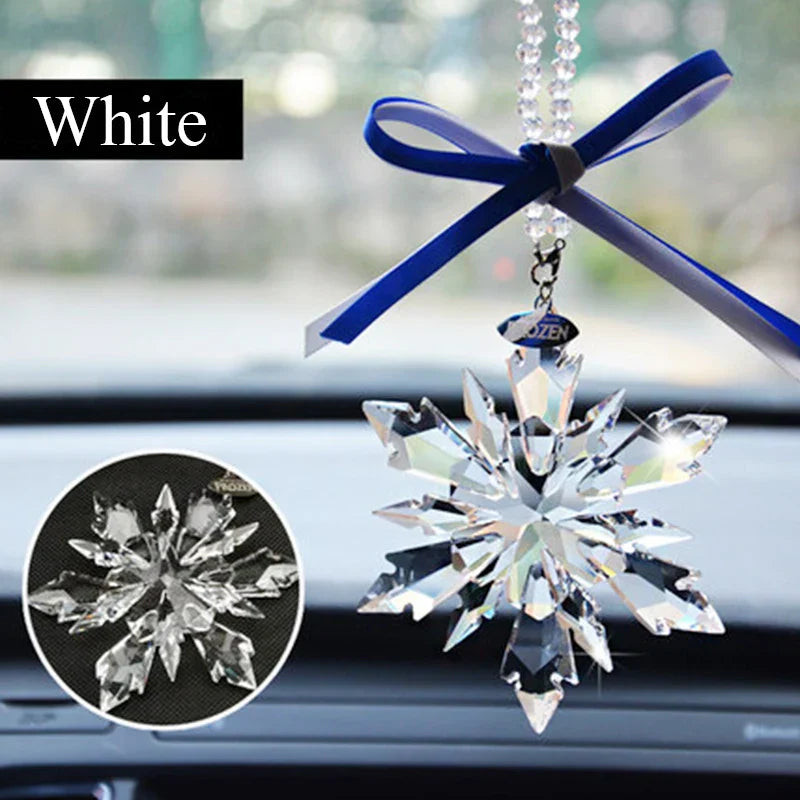 Car Styling Snowflake Crystal Pendant Car Ornament Modern