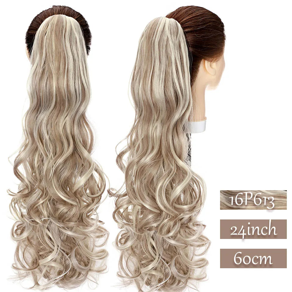 S-noilite Synthetic Long Wavy Fake Ponytail Extension Hair