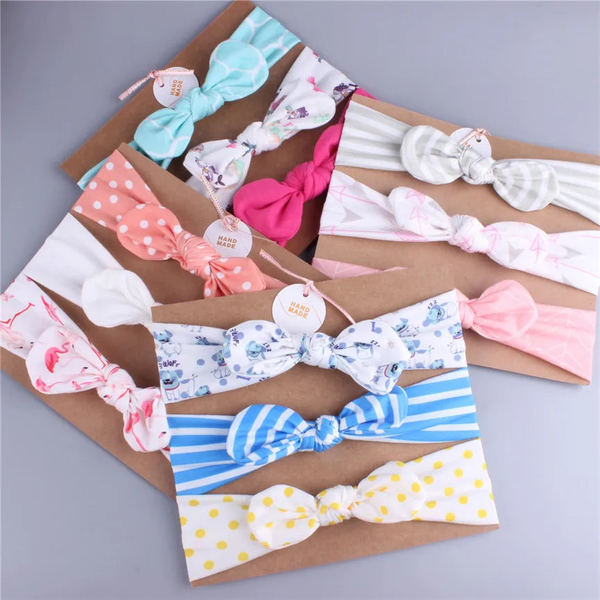 3pcs/lot Solid Nylon baby headband Bow Headbands For