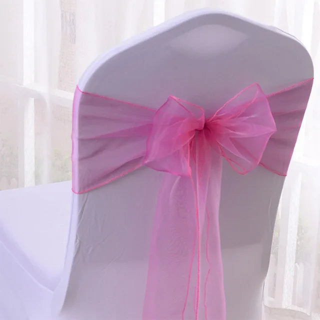 50/100pcs High Quality Sash Organza Chair Sashes Wedding