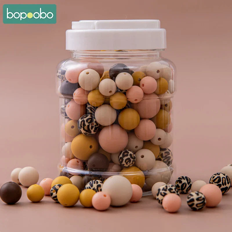 Bopoobo 200Pcs Silicone Beads Baby Teething Food Grade
