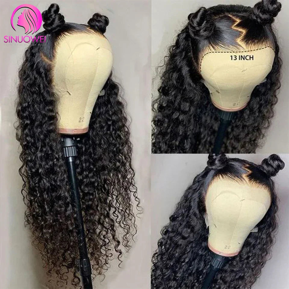 28 30Inch 13x4 Transparent Lace Frontal Wig Kinky