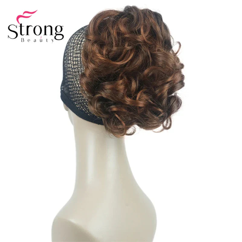 StrongBeauty Silver Short Natural Wave Ponytail Hair Extension