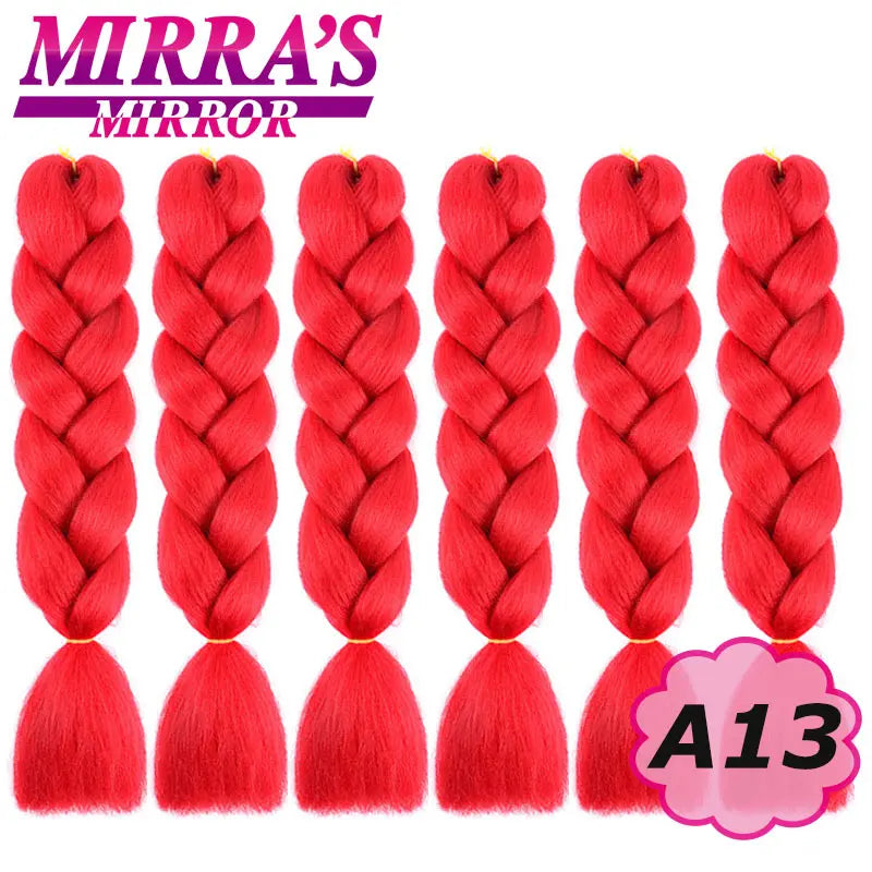Synthetic Jumbo Braids Hair Omber Braiding Hair Extensions for Women Yaki Texture Black Blue Fake Hair Mirra’s Mirror