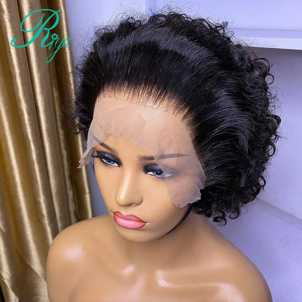 Short Pixie Bouncy Curly Bob Cut 13x4 Lace