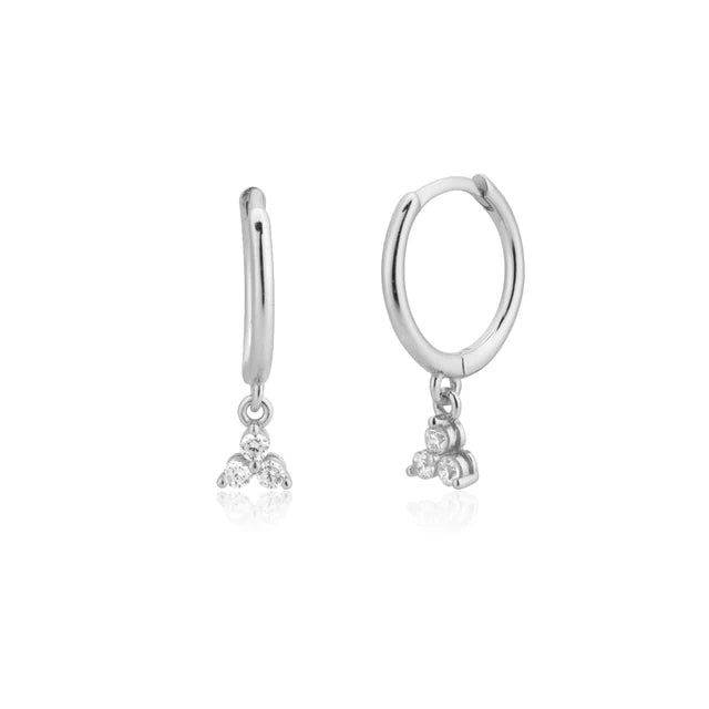 CCFJOYAS 925 Sterling Silver Lightning/Awl/Animal Pendant Hoop Earrings