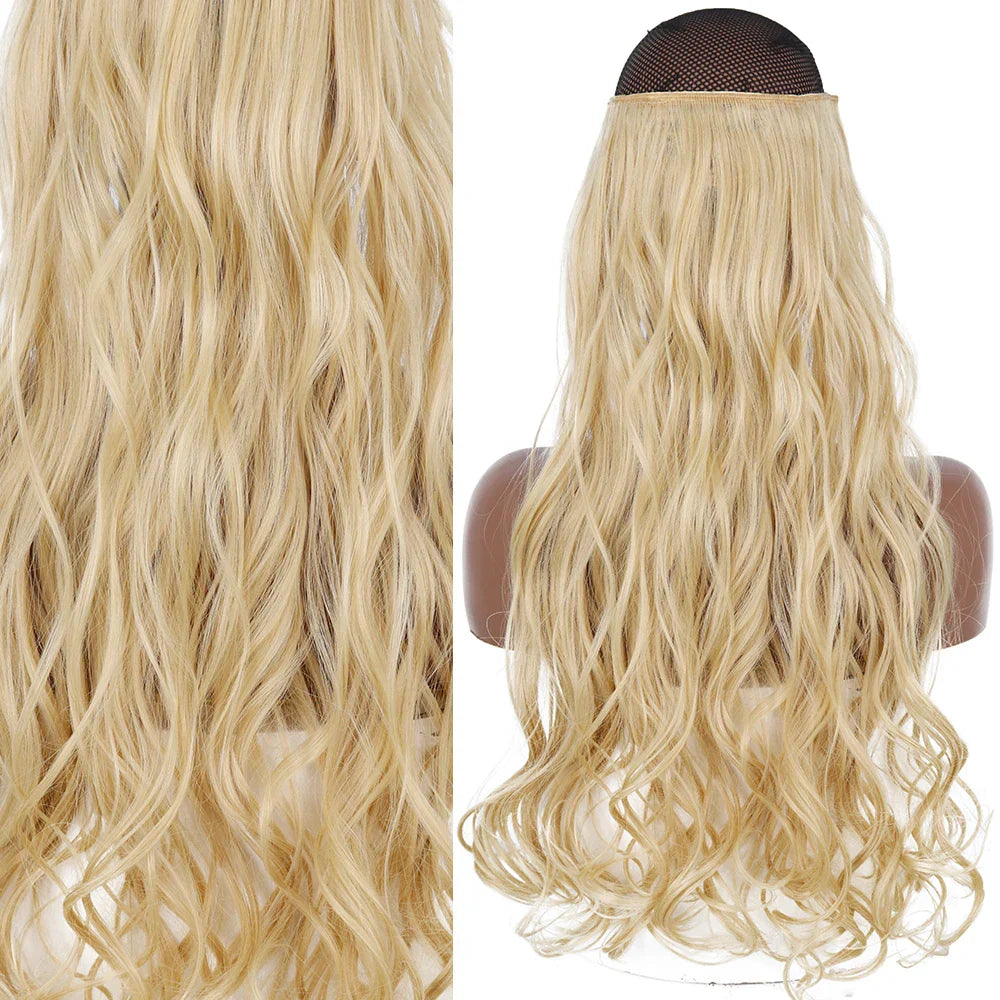 MERISIHAIR Synthetic No Clip Invisible Wire Hair Extensions