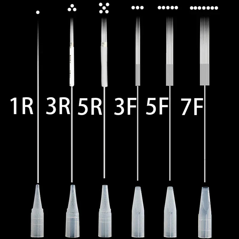 100pcs PMU Microblading Needle + Cup Tips Disposable