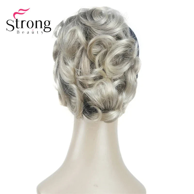 StrongBeauty Silver Short Natural Wave Ponytail Hair Extension