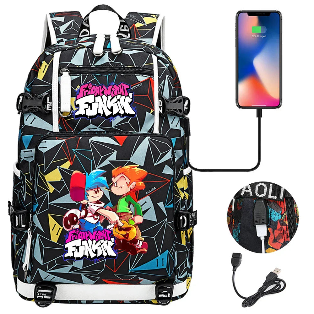 Friday Night Funkin Backpacks For School Multifunction USB