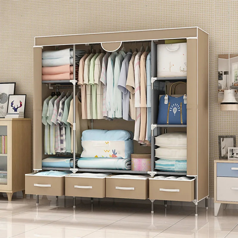 Non-Woven Fabrics Wardrobe Coffee Fabric Closet Portable Folding
